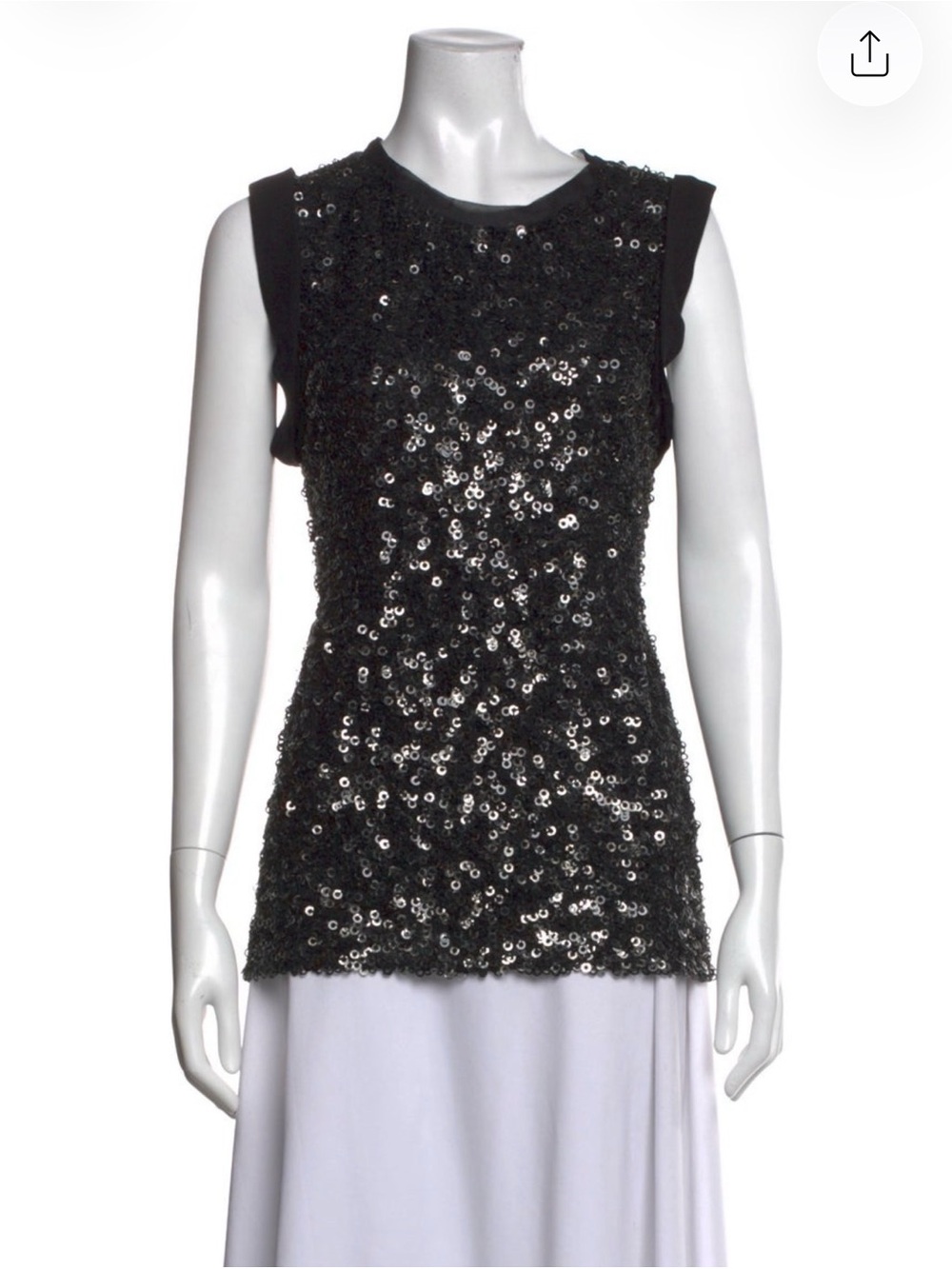 3.1 Phillip Lim Black Sequin Sleeveless Tank Top